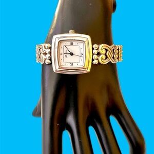 Brighton Santa Rosa Ladies Wristwatch Silver Plate Bracelet Watch - New battery